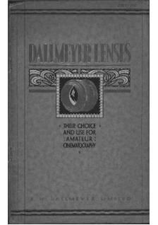 Dallmeyer Catalogues manual. Camera Instructions.